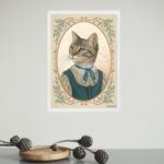 Quadro Decorativo Gatinha Clássico Vintage