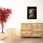 Quadro Decorativo Gatinha Com Brinco De Pérola