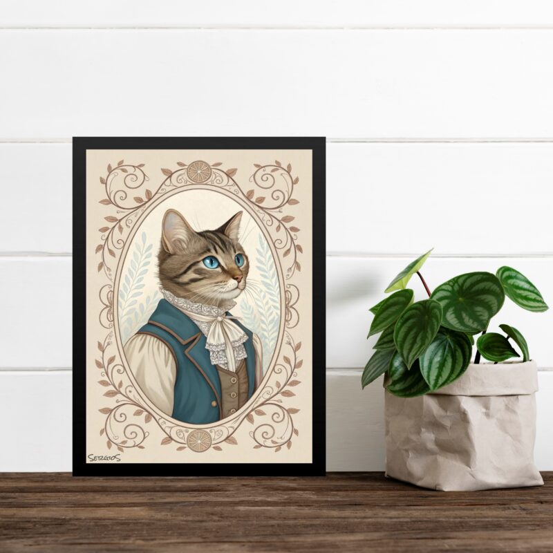 Quadro Decorativo Gatinho Clássico Vintage