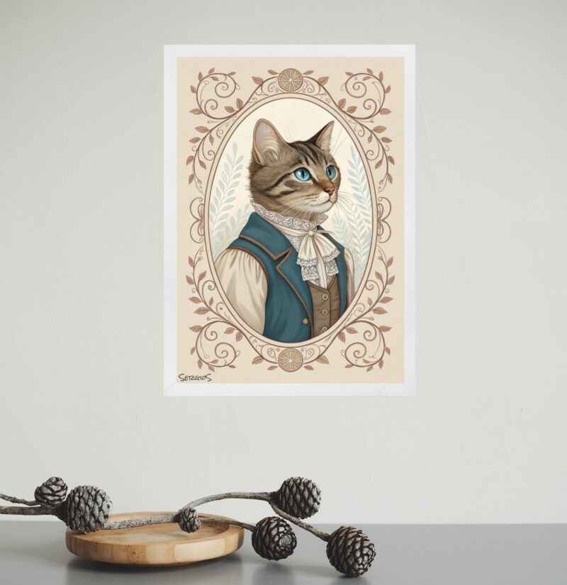 Quadro Decorativo Gatinho Clássico Vintage