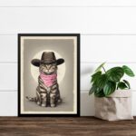 Quadro Decorativo Gatinho Cowboy