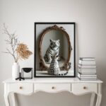 Quadro Decorativo Gato Espelho Tigre