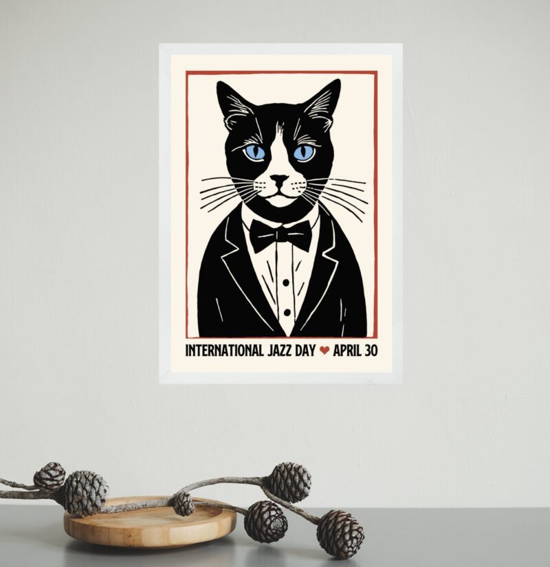 Quadro Decorativo Gato - Jazz Day