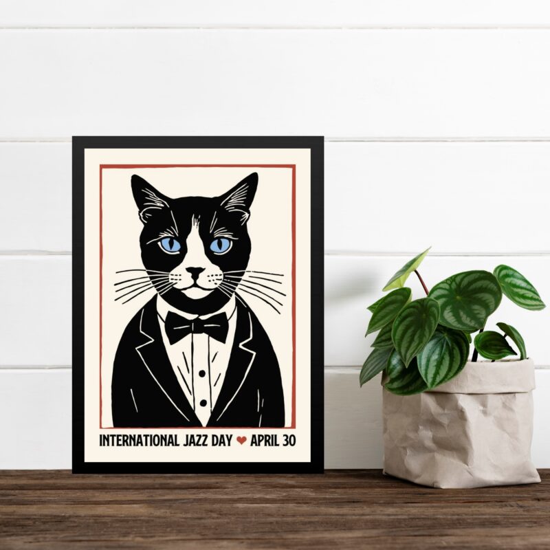 Quadro Decorativo Gato - Jazz Day