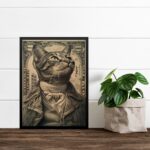 Quadro Decorativo Gato Na Nota De Dólar