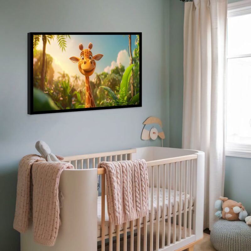 Quadro Decorativo Girafa Floresta - 50x70 cm