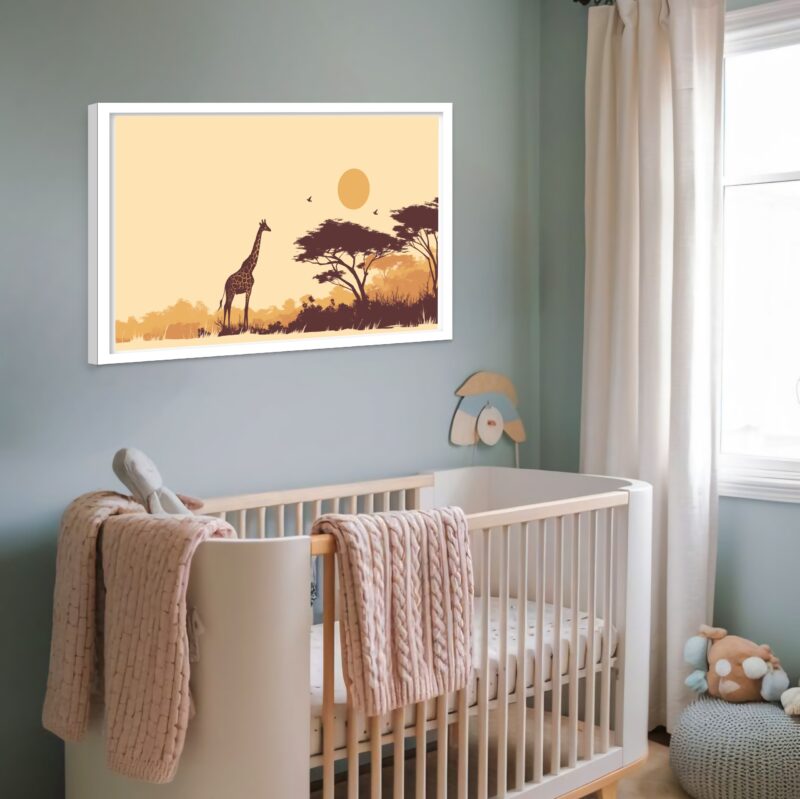Quadro Decorativo Girafa Pôr do Sol - 50x70 cm