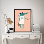 Quadro Decorativo Jacaré Jogando Tênis