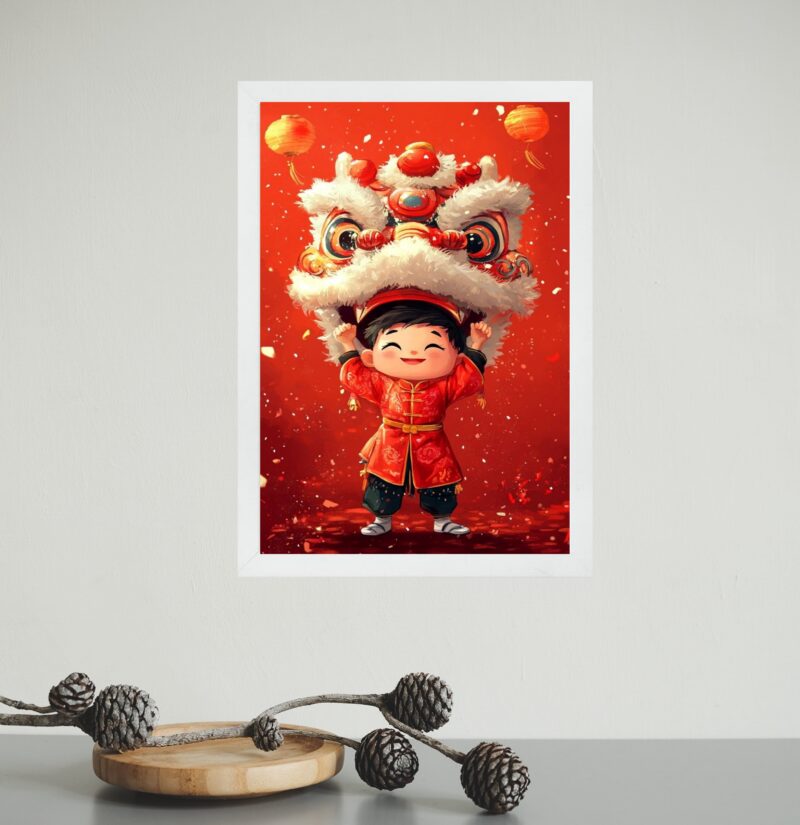 Quadro Decorativo Leão Chinês - Menininha