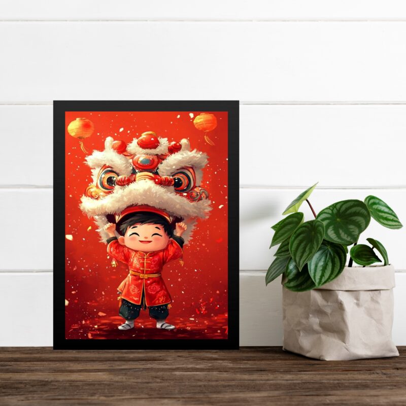 Quadro Decorativo Leão Chinês - Menininha