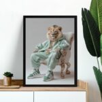 Quadro Decorativo Leão Fashion Rico