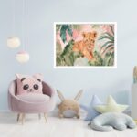 Quadro Decorativo Leão Floresta - 50x70 cm