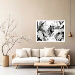 Quadro Decorativo Leopardo PeB - 50x70 cm