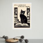 Quadro Decorativo Livros - Gato