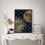 Quadro Decorativo Mistico Sol e Lua - Metades