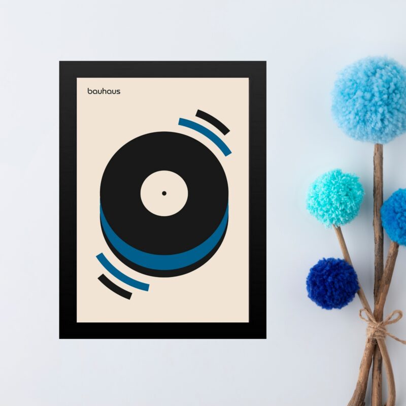 Quadro Decorativo Música Disco Azul - Bauhaus