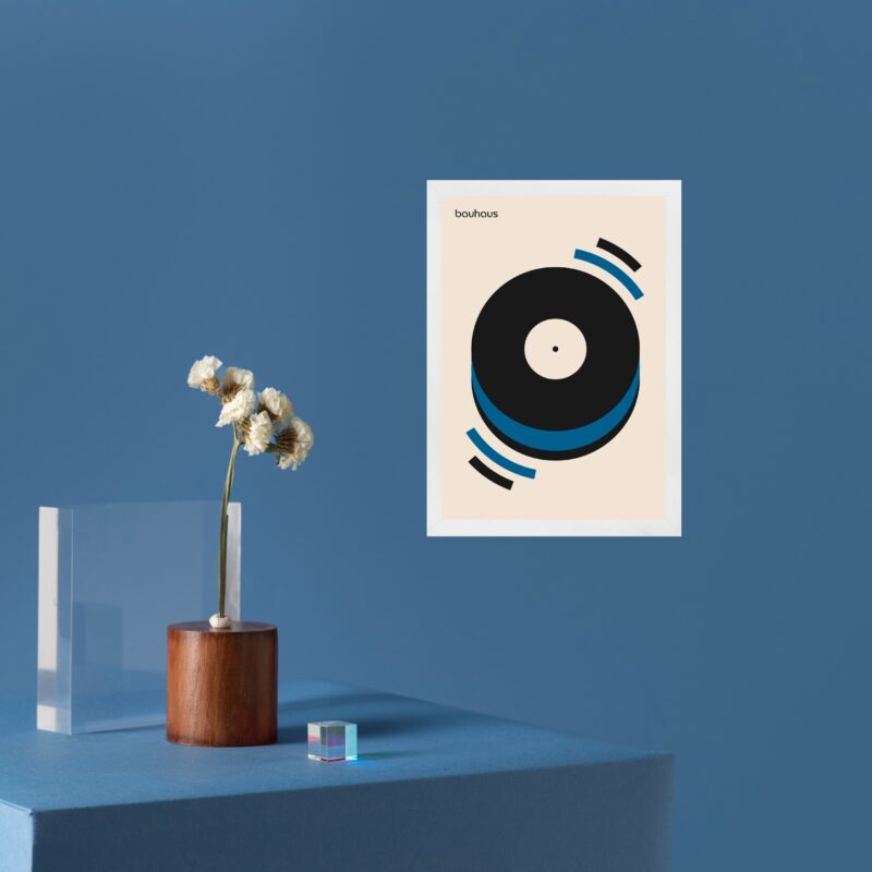 Quadro Decorativo Música Disco Azul - Bauhaus