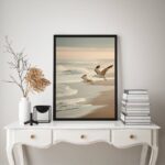 Quadro Decorativo Nuances Bege - Praia Pássaros