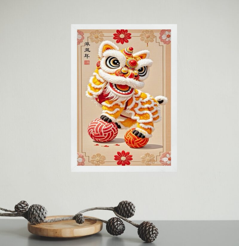 Quadro Decorativo Oriental - Leão Chinês