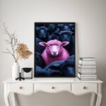 Quadro Decorativo Ovelha Rosa