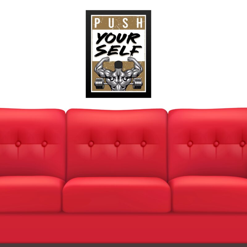 Quadro Decorativo Para Academia - Push Yourself