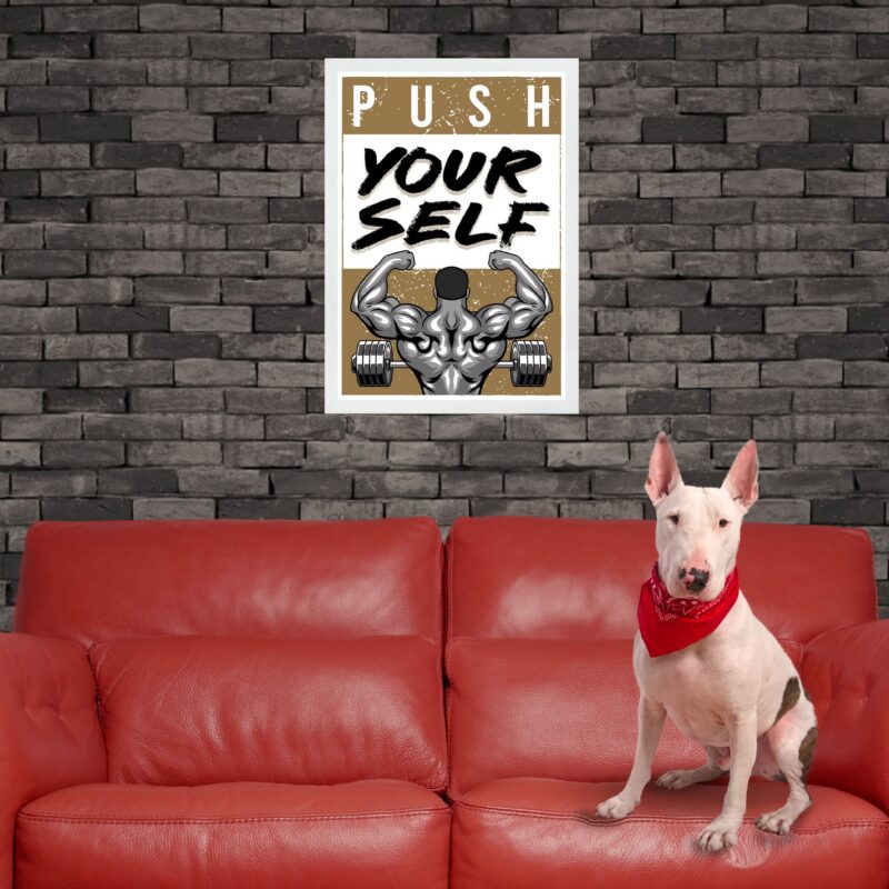 Quadro Decorativo Para Academia - Push Yourself