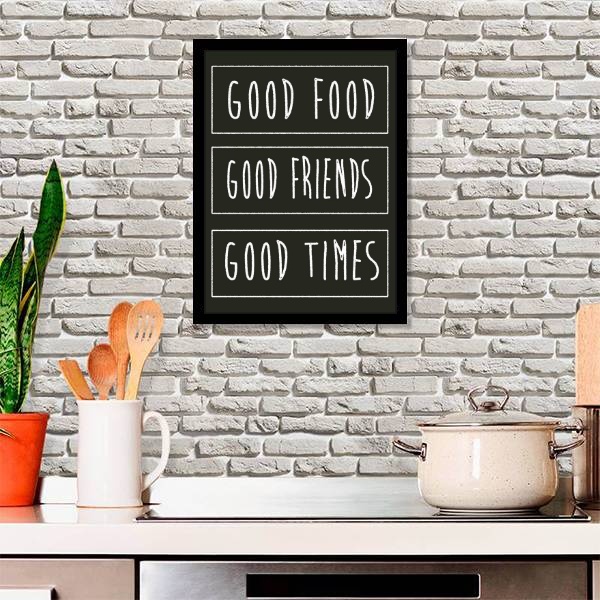 Quadro Decorativo Para Cozinha Food e Friends