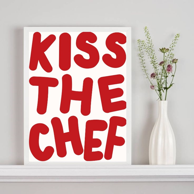 Quadro Decorativo Para Cozinha Kiss The Chef