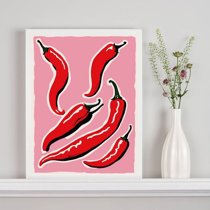 Quadro Decorativo Para Cozinha Pimentas