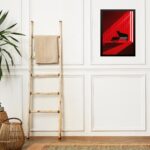 Quadro Decorativo Piano - Vermelho e Preto
