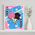Quadro Decorativo Ping Pong - Azul e Rosa