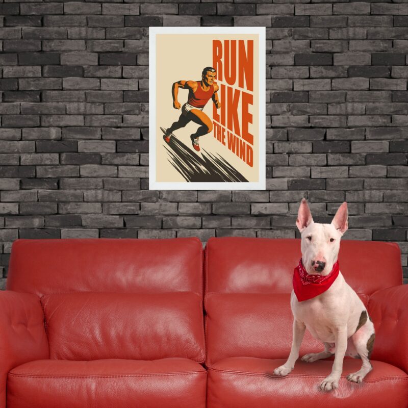 Quadro Decorativo Poster Homem Correndo Vintage