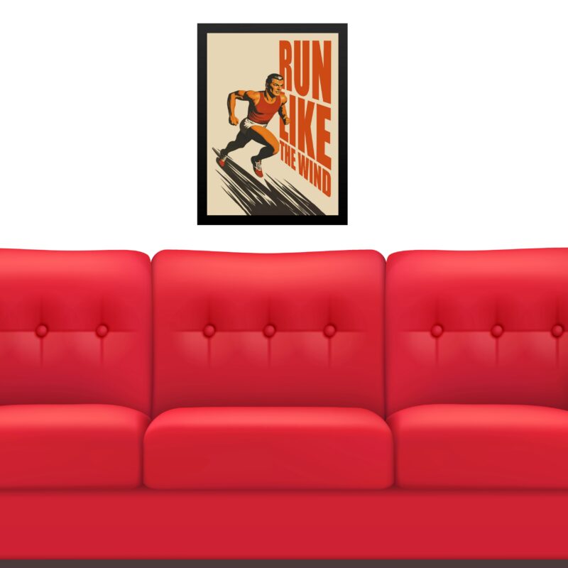 Quadro Decorativo Poster Homem Correndo Vintage