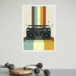 Quadro Decorativo Retrô Rádio Toca Fita
