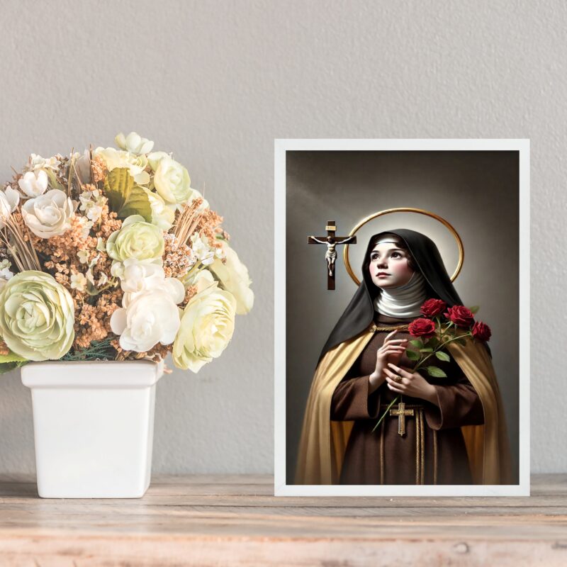 Quadro Decorativo Santa Teresinha Das Rosas