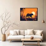 Quadro Decorativo Tigre Pôr do Sol - 50x70 cm