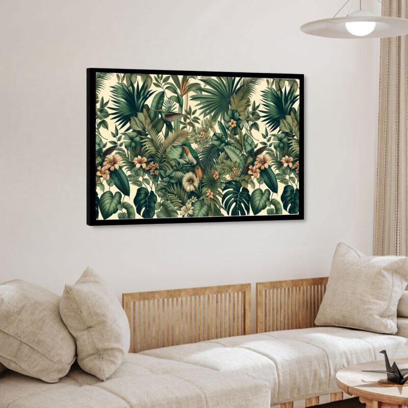 Quadro Decorativo Tropical Flores Amarelas - 50x70 cm