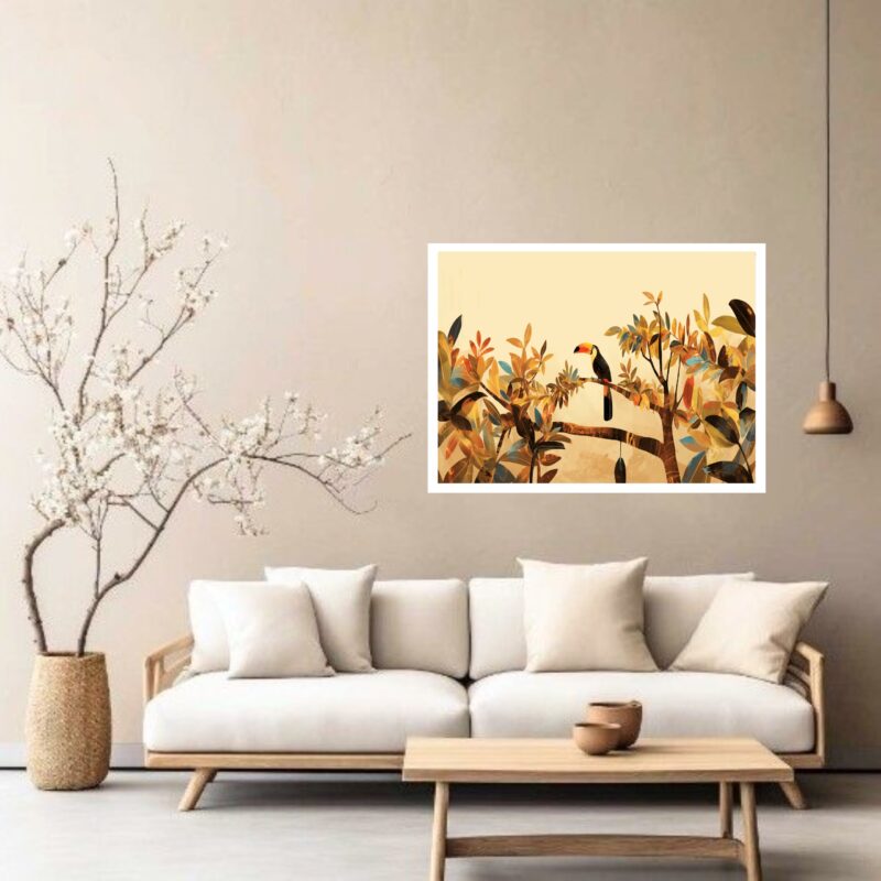 Quadro Decorativo Tucano Árvore - 50x70 cm