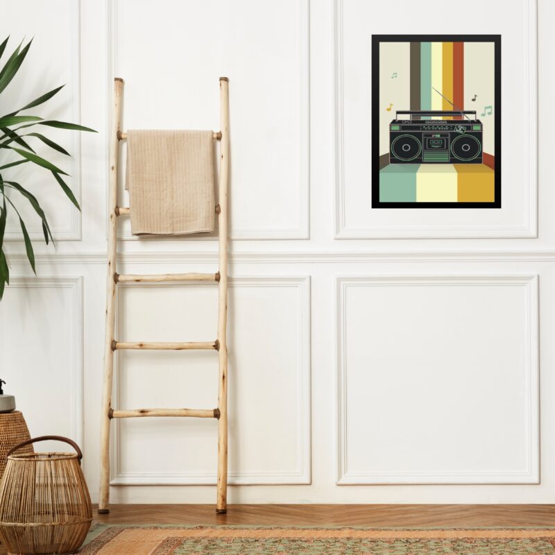 Quadro Decorativo Vintage - Rádio Toca Fita