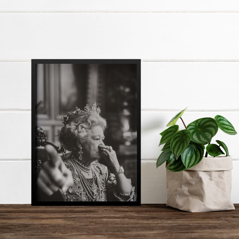 Quadro Divertido Para Banheiro - Rainha Elizabeth