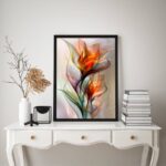 Quadro Flores Elegantes Transparência Colorida