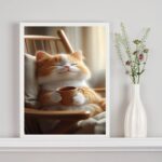 Quadro Gatinho Baby Com Xícara De Chá Café