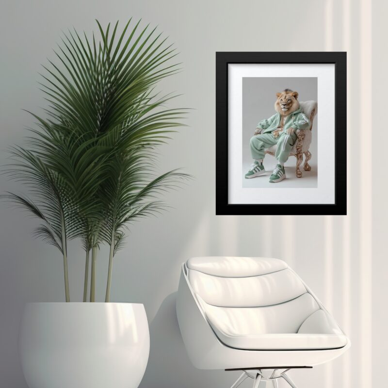 Quadro Leão Fashion Rico - 60x48 Cm