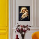 Quadro Maria Menino Jesus - Manto Estrelas