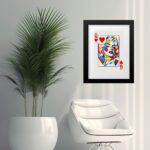 Quadro Marilyn Monroe Carta Baralho - 60X48 Cm