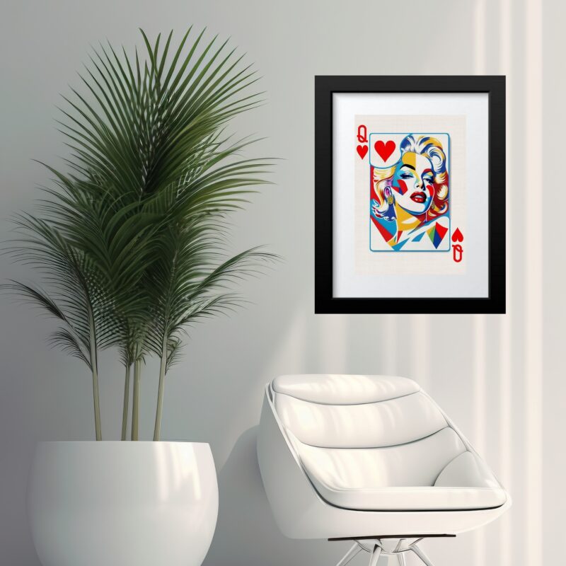 Quadro Marilyn Monroe Carta Baralho - 60X48 Cm