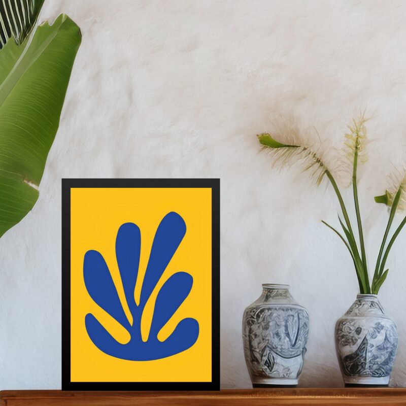 Quadro Matisse Cut Out - Azul e Amarelo