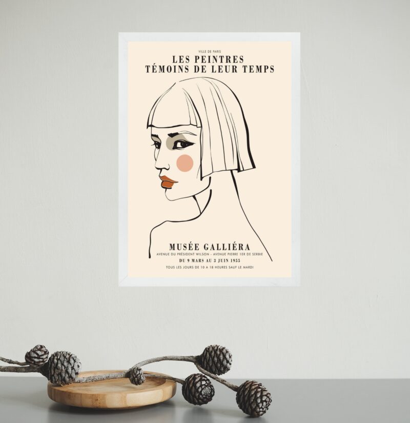 Quadro Minimalista Arte Mulher Francesa
