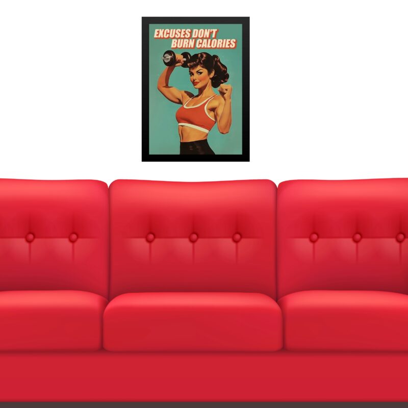 Quadro Motivacional Vintage Mulher Academia
