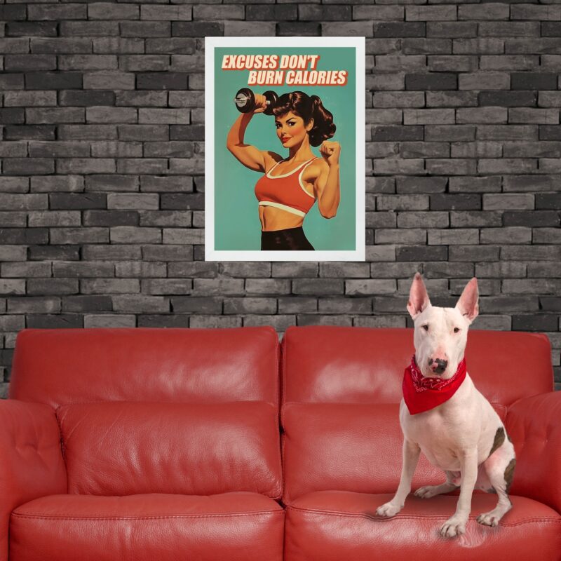 Quadro Motivacional Vintage Mulher Academia
